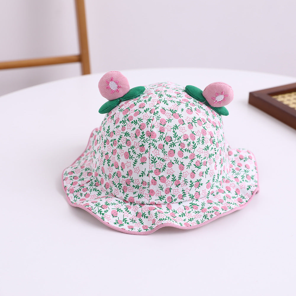 Wholesale Cotton Fruit Double Angle Kids Bucket Hat